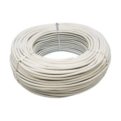 Bobina 100 mts cable eléctrico manguera redonda blanca