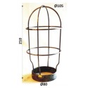Jaula hierro taller lámparas 105mm diámetro x 210mm alto