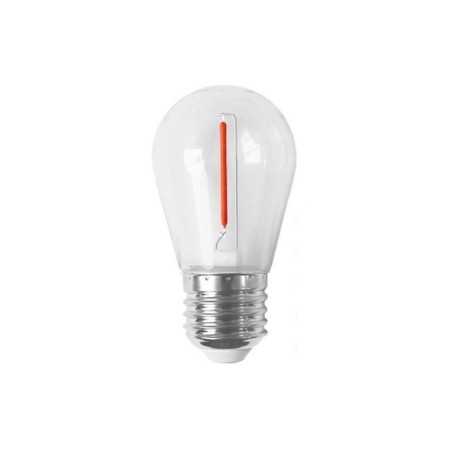 Bombilla de plástico para guirnaldas rosca E27 1W luz roja