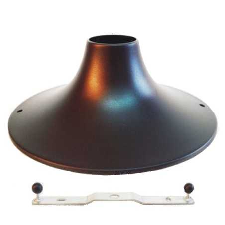 Soporte metal negro para portalámparas 185mm x 70mm