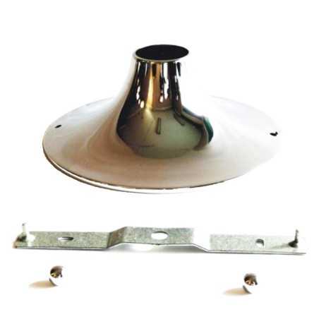 Soporte metal cromo para portalámparas 185mm x 70mm