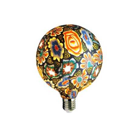 Bombilla decorativa de silicona superficie decorada hojas