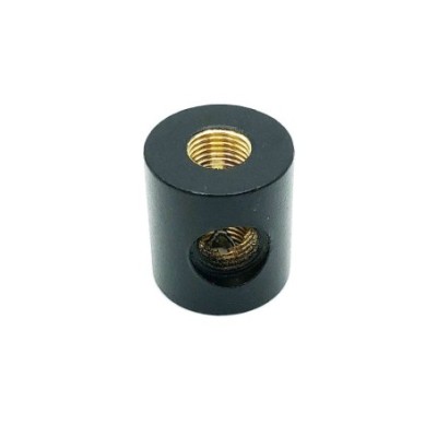Taco cilindro negro tres salidas 22mm diámetro x 25mm