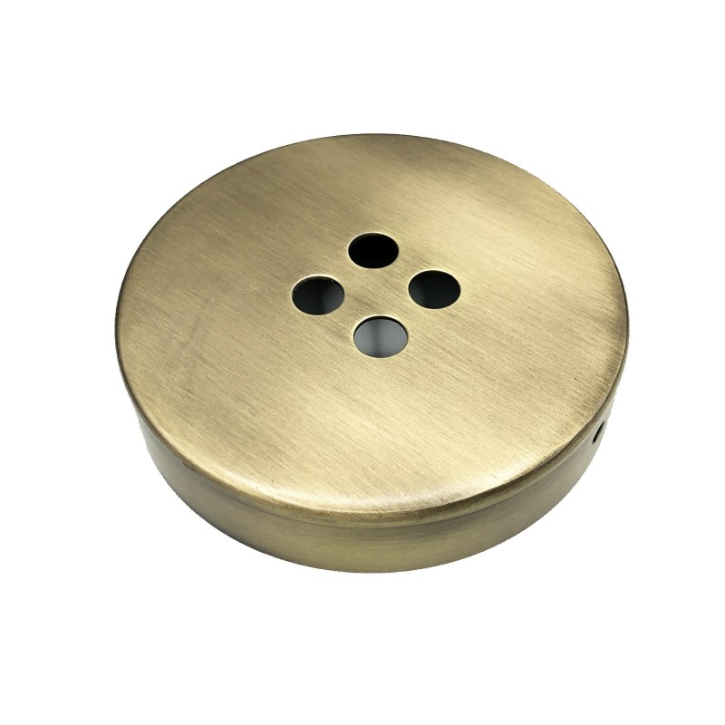 Soporte metal oro viejo 100mm diámetro y cuatro salidas