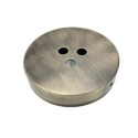 Soporte metal oro viejo 100mm diámetro y tres salidas
