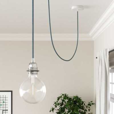 Cable decorativo textil a metros homologado azul cielo
