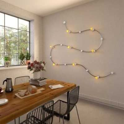 Pieza de sujeción decorativa final blanco para guirnalda