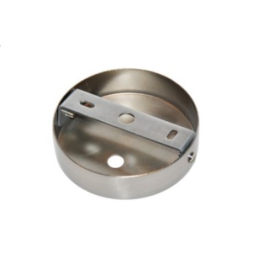 Soporte metal acero mate de 90mm diámetro y dos salidas