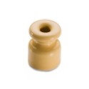 Aislador de porcelana beige grande para cable trenzado