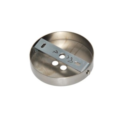 Soporte metal acero mate 100mm diámetro y cuatro salidas