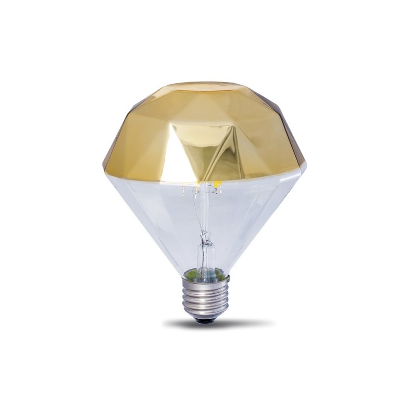 Bombilla LED prisma con cúpula color dorado 10W 2700K