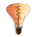 Bombilla decorativa achatada 4W E27 cristal ámbar 135mm