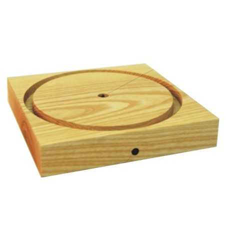 Base madera natural 130mmx130mm cuadrada para lámparas