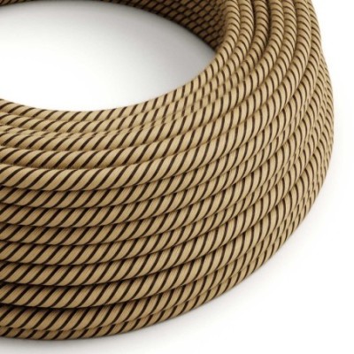 Cable decorativo textil a metros homologado marrón rayado