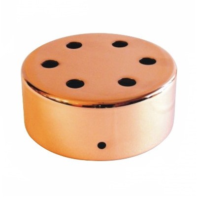 Soporte metal cobre brillo 100mm diámetro y seis salidas