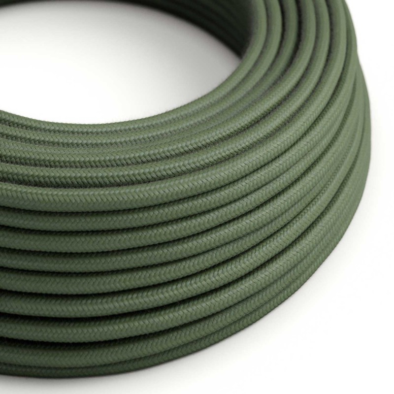 Cable decorativo textil a metros homologado verde oscuro