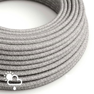 Cable textil decorativo para exteriores color gris natural
