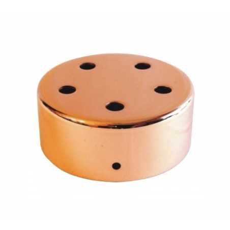 Soporte metal cobre brillo 100mm diámetro y cinco salidas