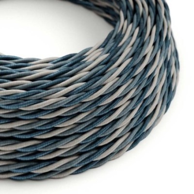 Cable decorativo textil trenzado acabado seda océano