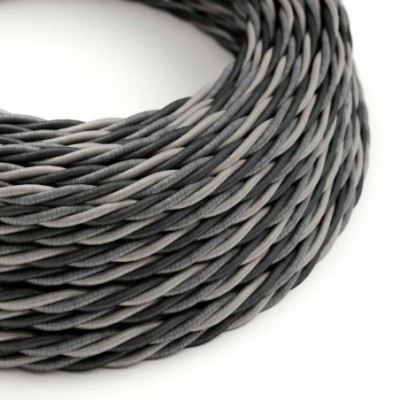 Cable decorativo textil trenzado acabado seda tricolor