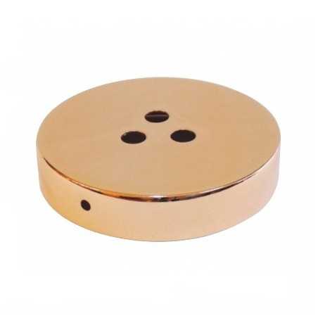 Soporte metal cobre brillo 100mm diámetro y tres salidas
