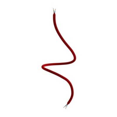 Tubo flexible forrado de tela roja para hacer lámparas