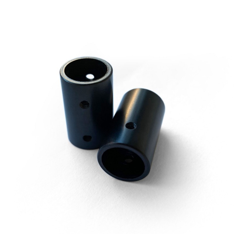 Pareja de finales para tubo especial flexible color negro