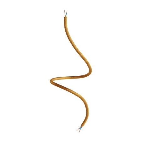 Tubo flexible forrado de tela dorado para hacer lámparas