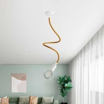 Tubo flexible forrado de tela dorado para hacer lámparas