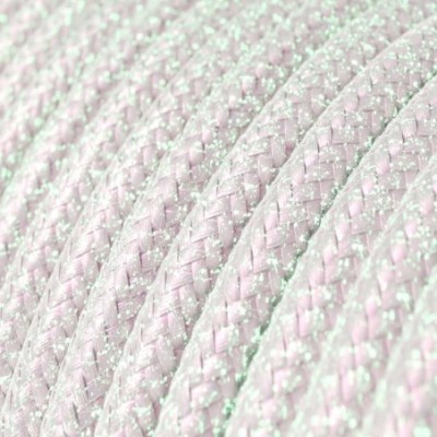 Cable decorativo textil a metros homologado blanco glitter