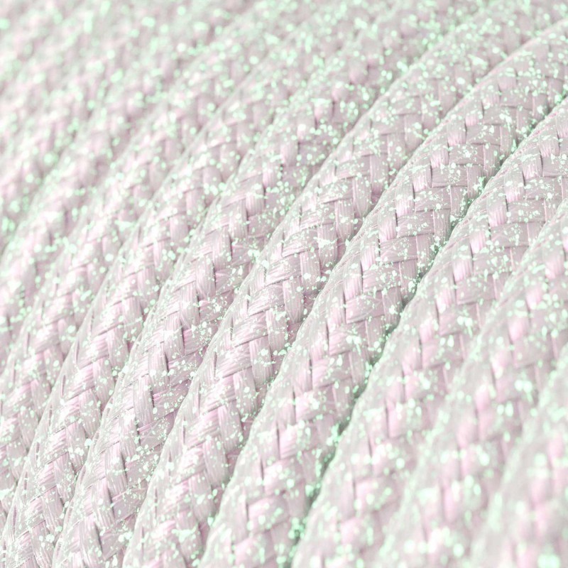 Cable decorativo textil a metros homologado blanco glitter