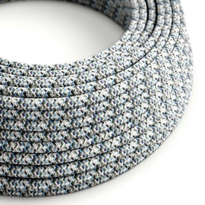 Cable decorativo textil a metros homologado pixel azul