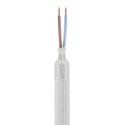 Tubo flexible forrado de tela plateada para hacer lámparas