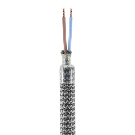 Tubo flexible forrado de tela grafito para hacer lámparas