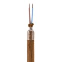 Tubo flexible forrado de tela marrón para hacer lámparas