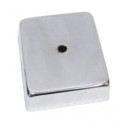 Soporte de metal cromo brillo 120mm x 95mm y una salida