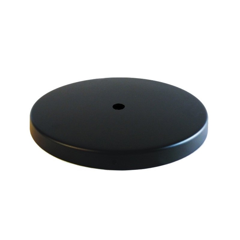 Soporte metal color negro 200mm diámetro y una salida