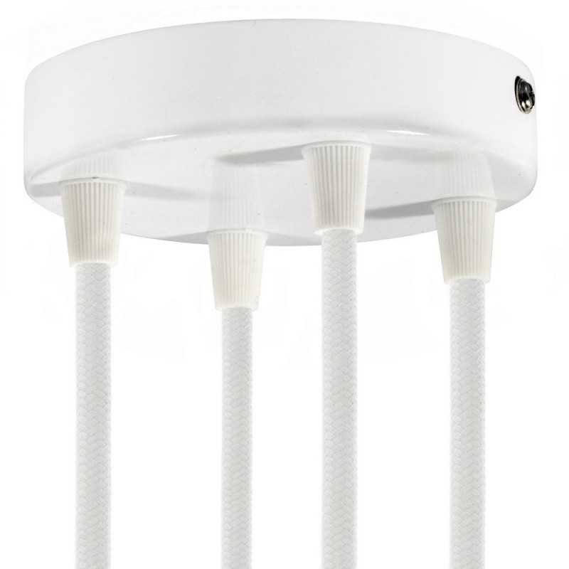 Soporte metal blanco 120mm diámetro y cuatro salidas