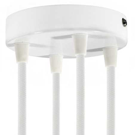 Soporte metal blanco 120mm diámetro y cuatro salidas