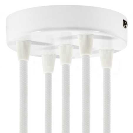 Soporte metal blanco 120mm diámetro y cinco salidas