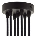 Soporte metal negro 120mm diámetro y siete salidas