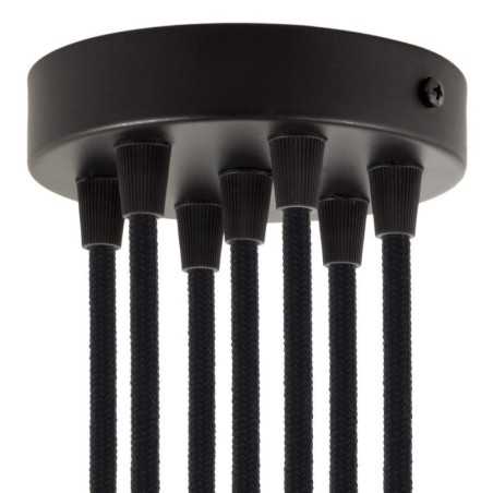 Soporte metal negro 120mm diámetro y siete salidas