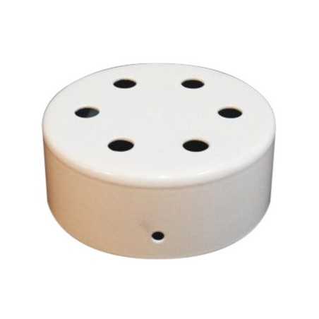 Soporte metal color blanco 100mm diámetro y seis salidas