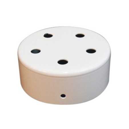 Soporte metal color blanco 100mm diámetro y cinco salidas
