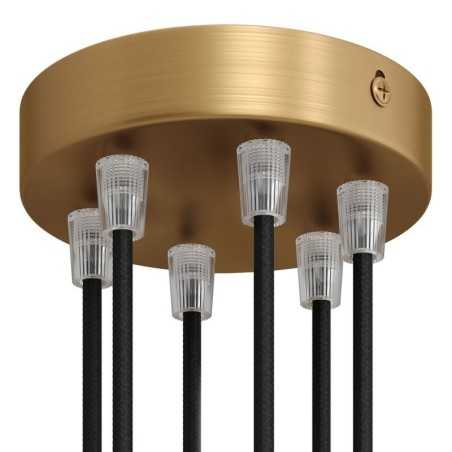 Soporte metal latón 120mm diámetro y seis salidas