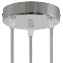 Soporte metal cromo 120mm diámetro y tres salidas