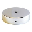 Soporte metal cromo brillo de 120mm diámetro y una salida