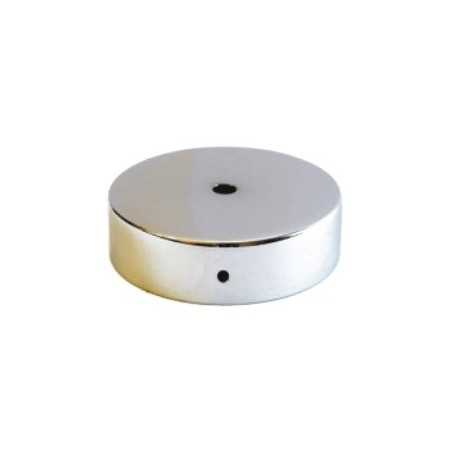 Soporte de metal cromo brillo 60mm diámetro y una salida