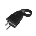 Clavija de goma tipo schuko 10/16A color negro