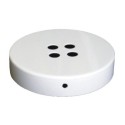 Soporte metal color blanco 100mm diámetro y cuatro salidas